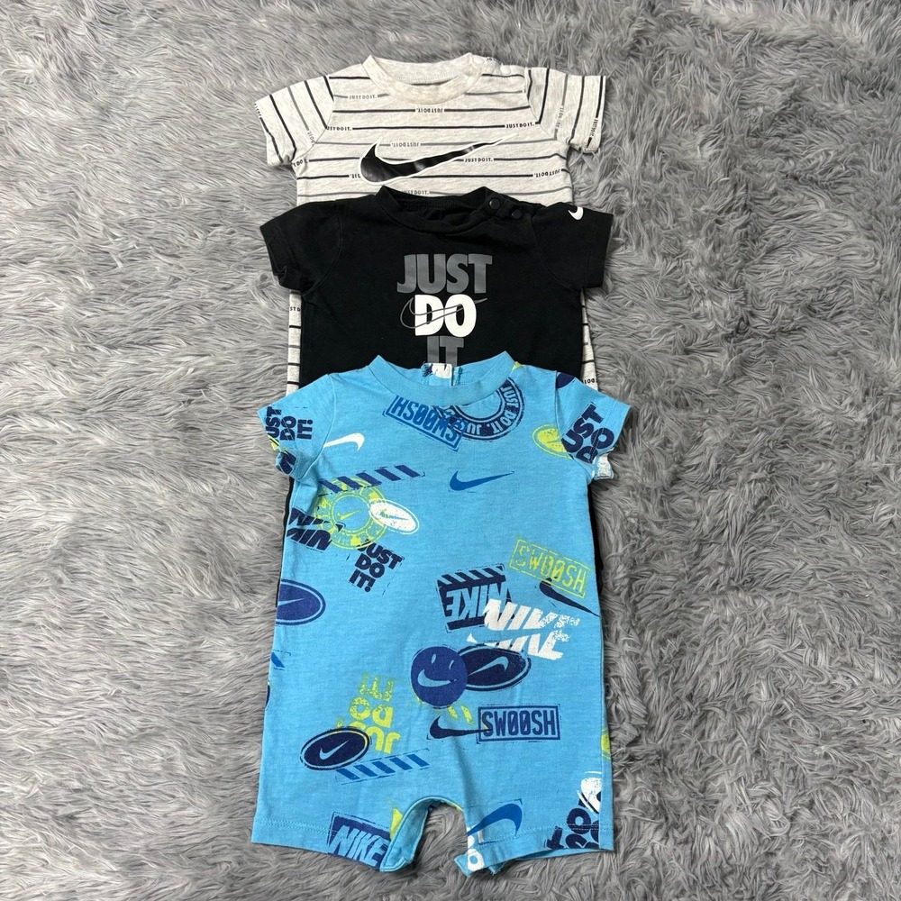 Nike Romper Bundle Gray Black Blue Baby Boy 3 Months